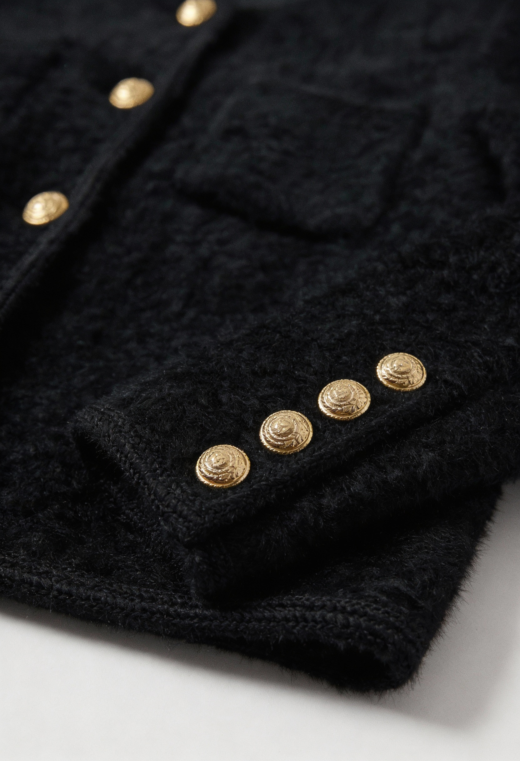 Women's Soft Crew Neck Black Cardigan - View 6 | Vanda Liamo