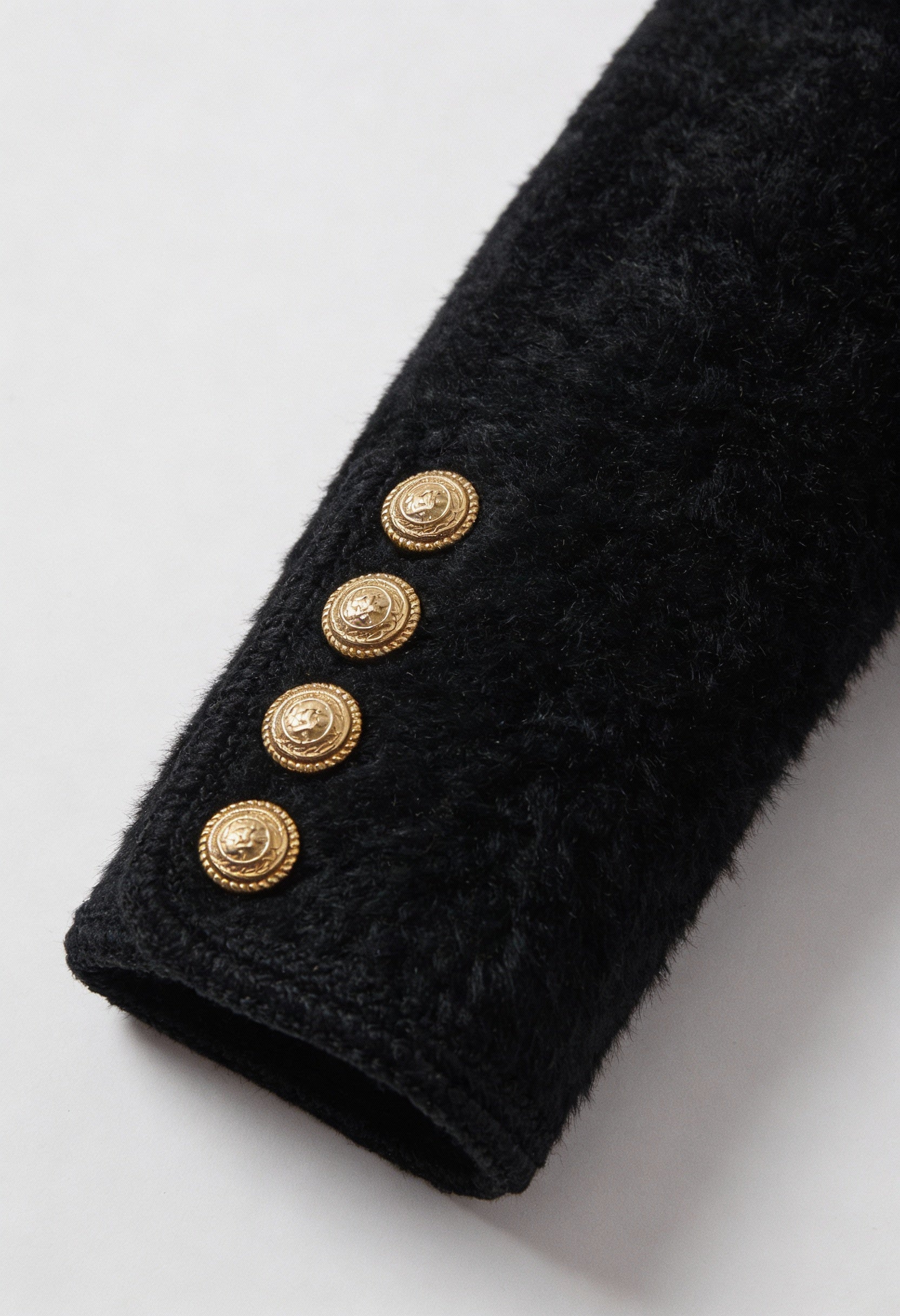 Women's Soft Crew Neck Black Cardigan - View 8 | Vanda Liamo