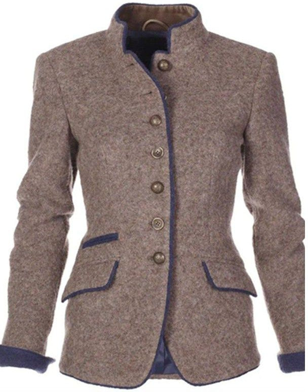 Daniela | Eleganter Unifarbener Lässige Übergangsjacke Blazer mit Langen Ärmeln 2
