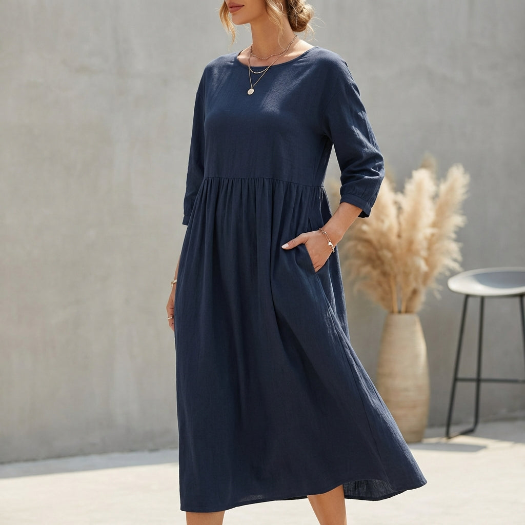 Breezy Bohemian Midi Dress - Effortless Chic for Sunny Days