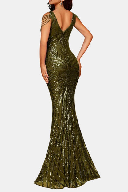 Della – Sequin Chain Mermaid Cocktail Evening Dress