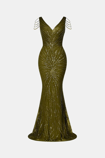 Della – Sequin Chain Mermaid Cocktail Evening Dress