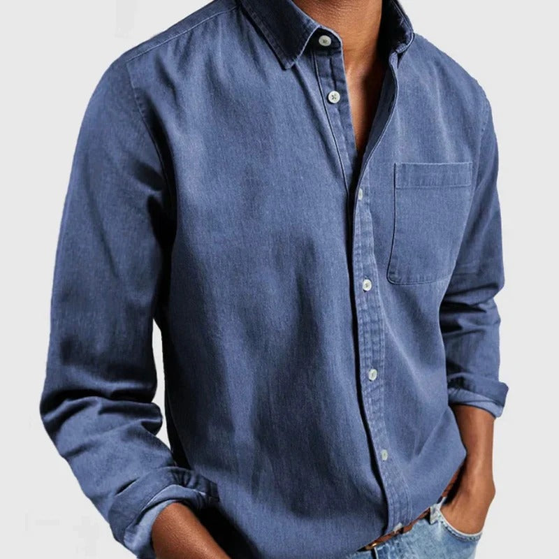 Stilfuld Denim Skjorte til Mænd - Urban Elegance