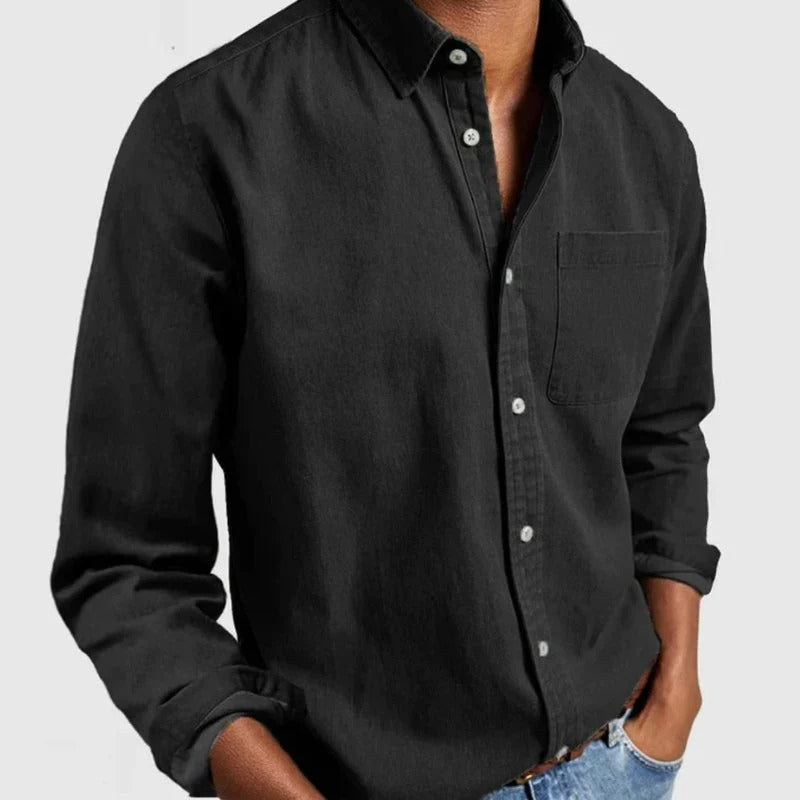Stilfuld Denim Skjorte til Mænd - Urban Elegance