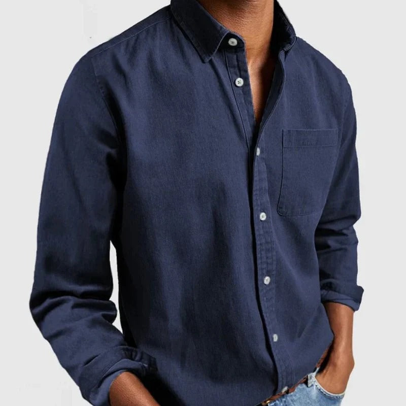 Stilfuld Denim Skjorte til Mænd - Urban Elegance