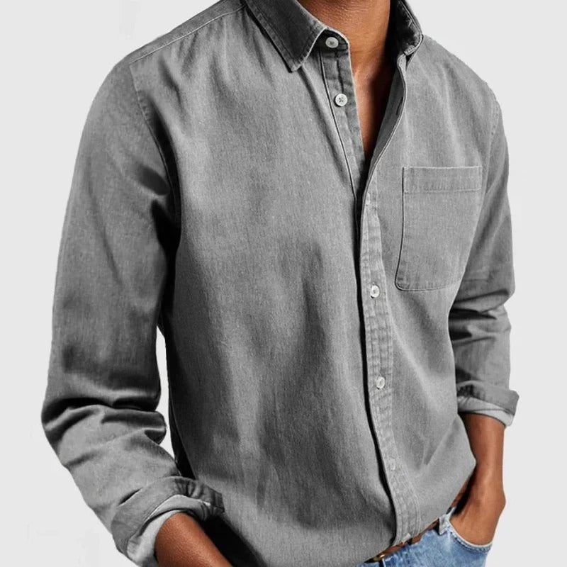 Stilfuld Denim Skjorte til Mænd - Urban Elegance