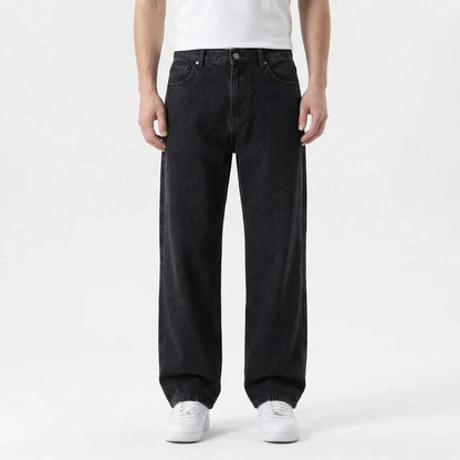 Denvorx - Straight Wide-Leg Casual Denim Trousers  Everyday Casual Wear
