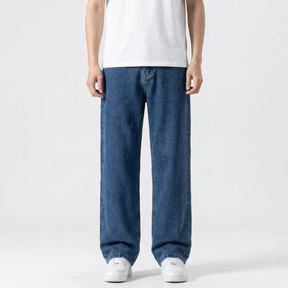 Denvorx - Straight Wide-Leg Casual Denim Trousers  Everyday Casual Wear
