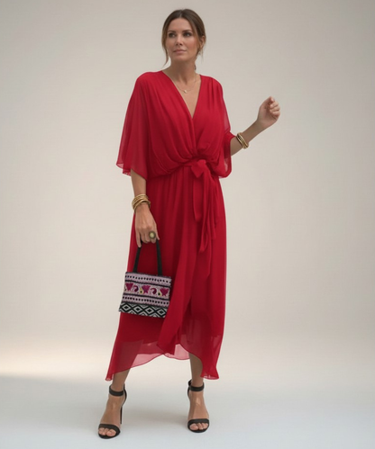 Leticia - Vestido midi con cintura de lazo