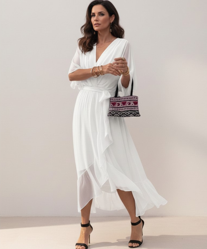Leticia - Vestido midi con cintura de lazo
