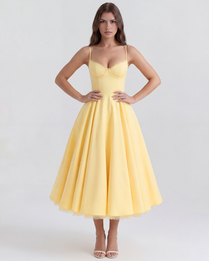 Belle - Robe midi avec couches de tulle et poches secrètes