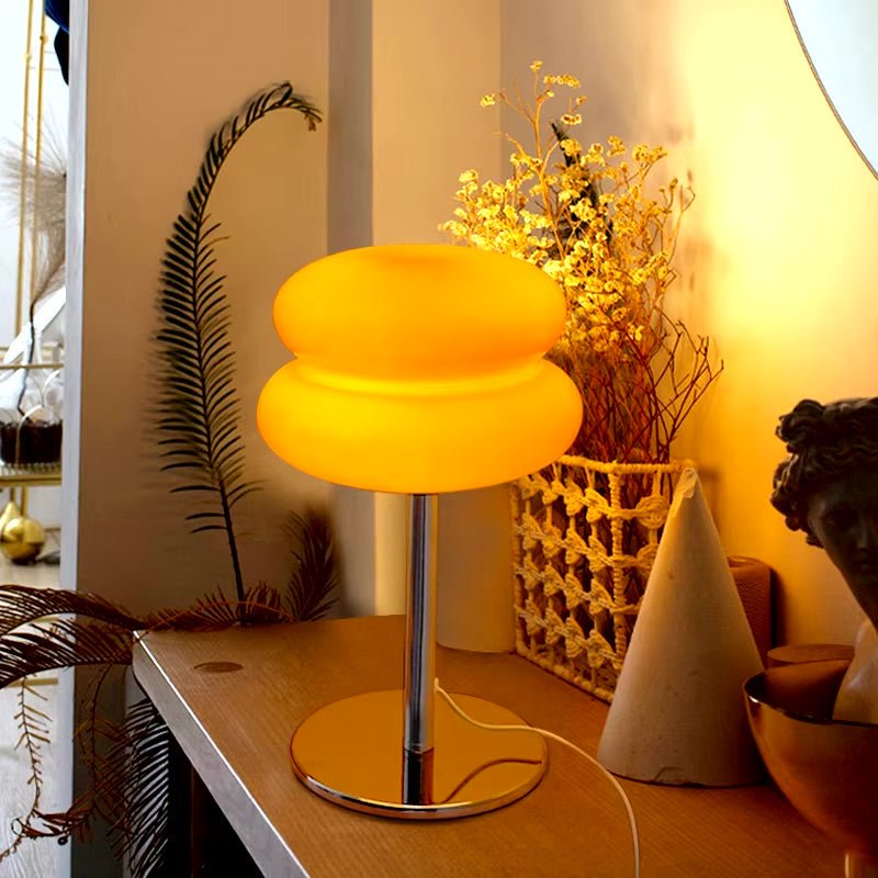 Dimbare Glazen Tafellamp met Wolkenvormige Lampenkap – 30 cm Hoog, 18 cm Diameter voor Gezellige Sfeer 1