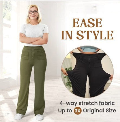 Brivana | Hoge taille stretchbroek voor dames – Slim fit pull-on broek voor comfort de hele dag door