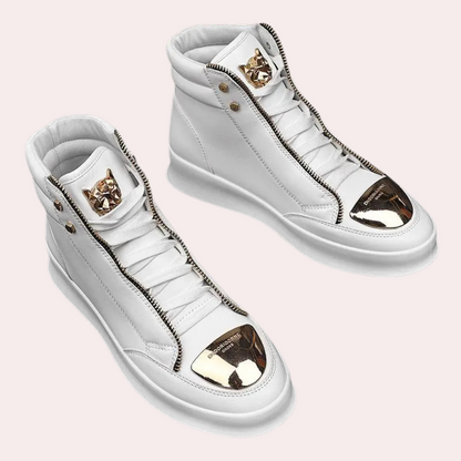 Men’s High Top Sneakers Metallic Toe Statement Streetwear Trainers