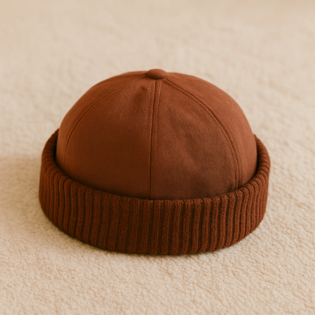 Docker cap | Vintage strikket docker cap med kort pasform