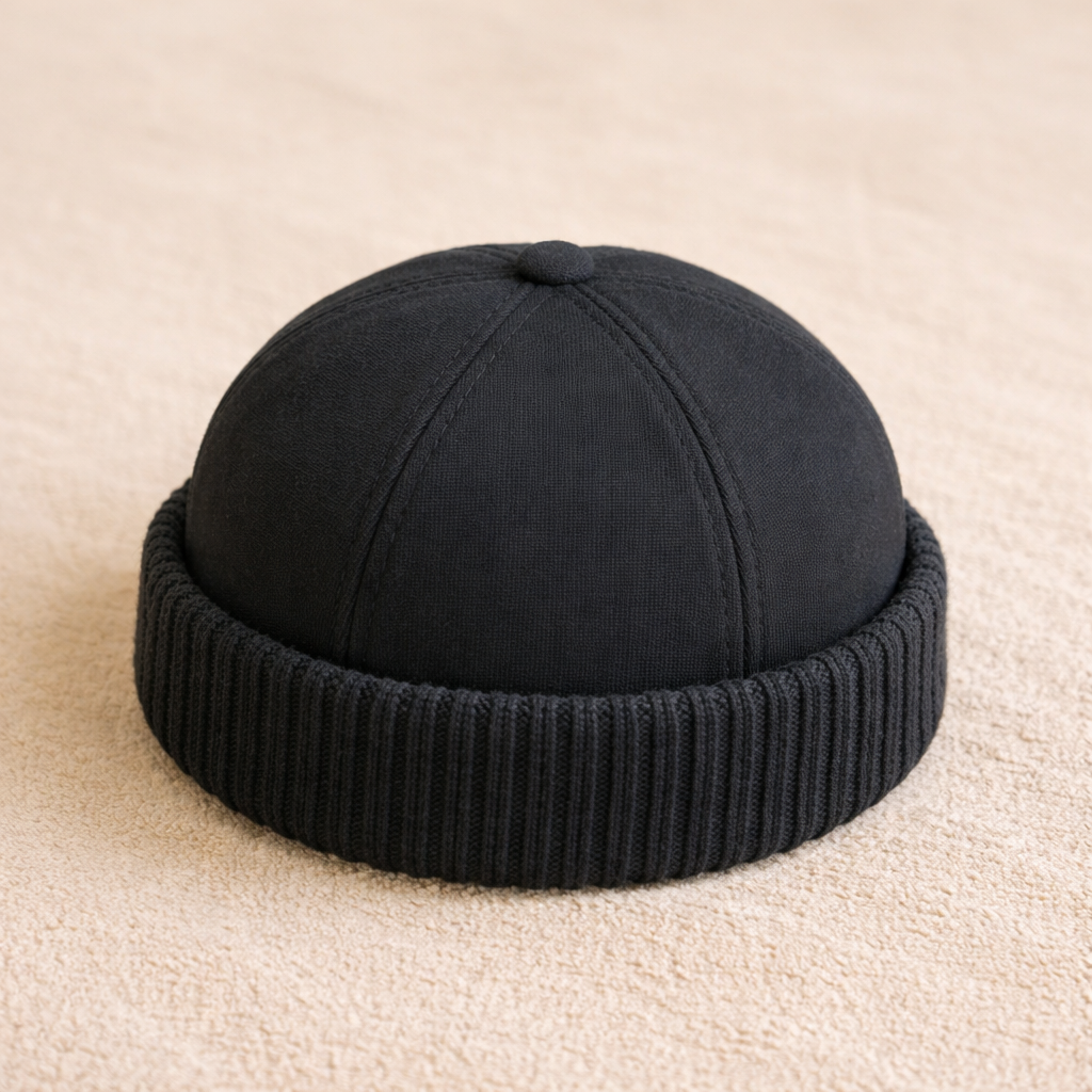 Docker cap | Vintage strikket docker cap med kort pasform