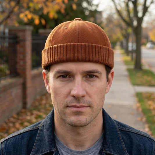 Docker cap | Vintage strikket docker cap med kort pasform