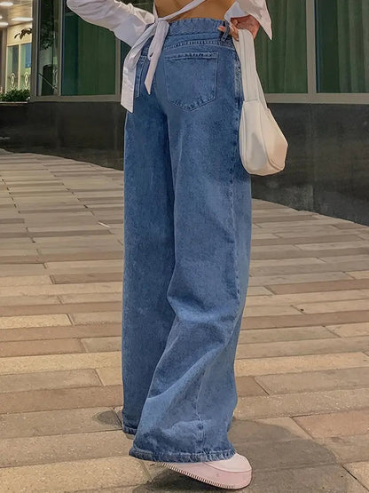 Low Waist Baggy Jeans – Blue 90s Jeans with Loose Fit