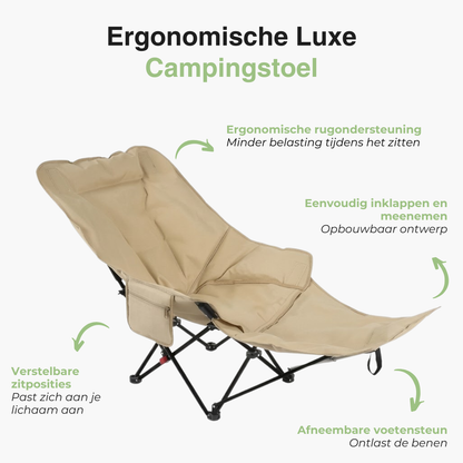 Verstelbare Campingstoel – Opvouwbaar – Met Voetensteun