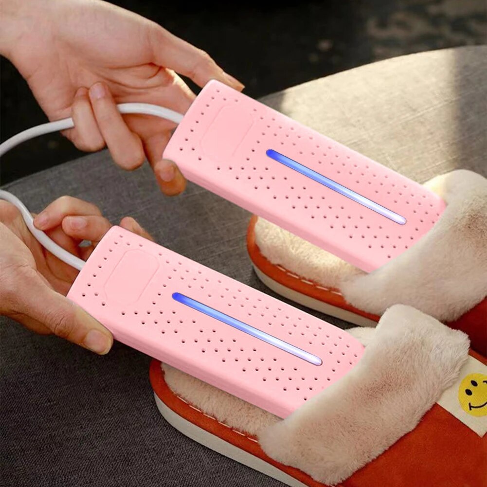 Tragbarer elektrischer Schuh-Trockner, rosa, UV-Desinfektion, schnelle Erwärmung, Deodorizer.