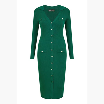 Corazón™ Knitted midi dress with button closure