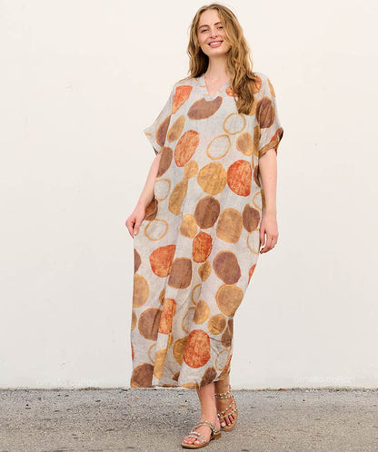 Nola - Vestido tipo túnica con bolsillos para uso diario