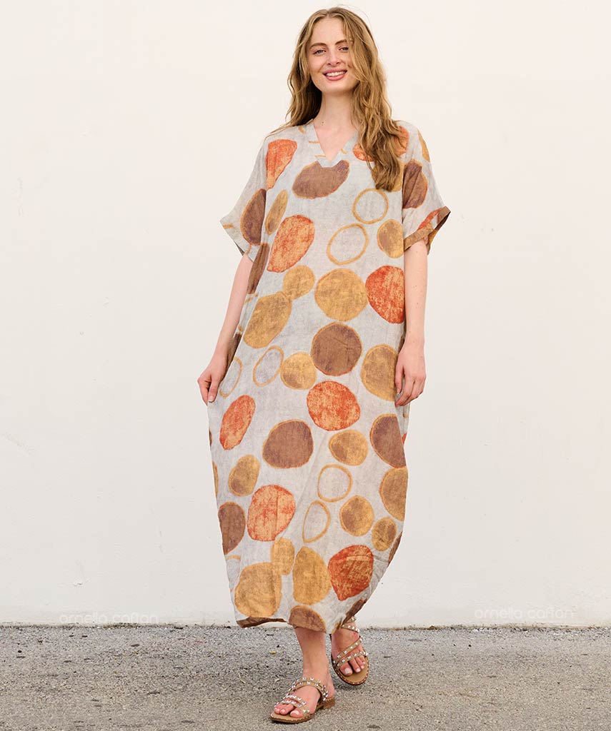 Nola - Vestido tipo túnica con bolsillos para uso diario