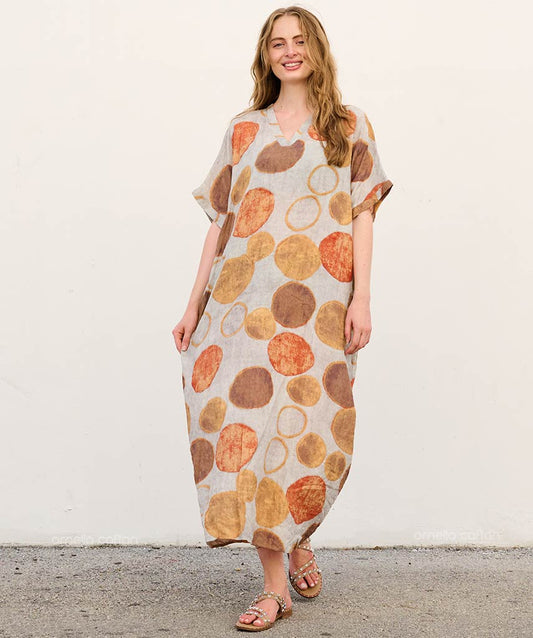 Nola - Vestido tipo túnica con bolsillos para uso diario