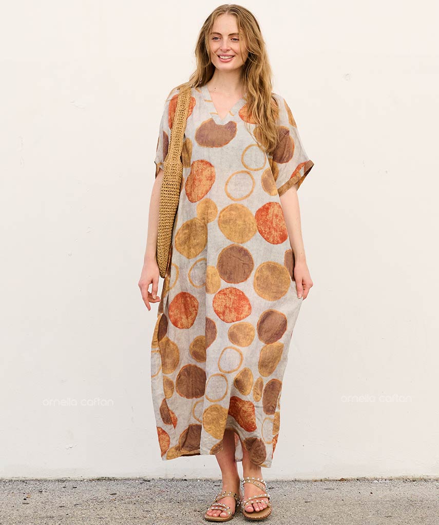 Nola - Vestido tipo túnica con bolsillos para uso diario