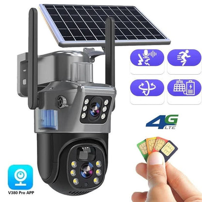 DualGuard Solar 4K – Draadloze bewakingscamera met zonnepaneel & 360° app-bediening