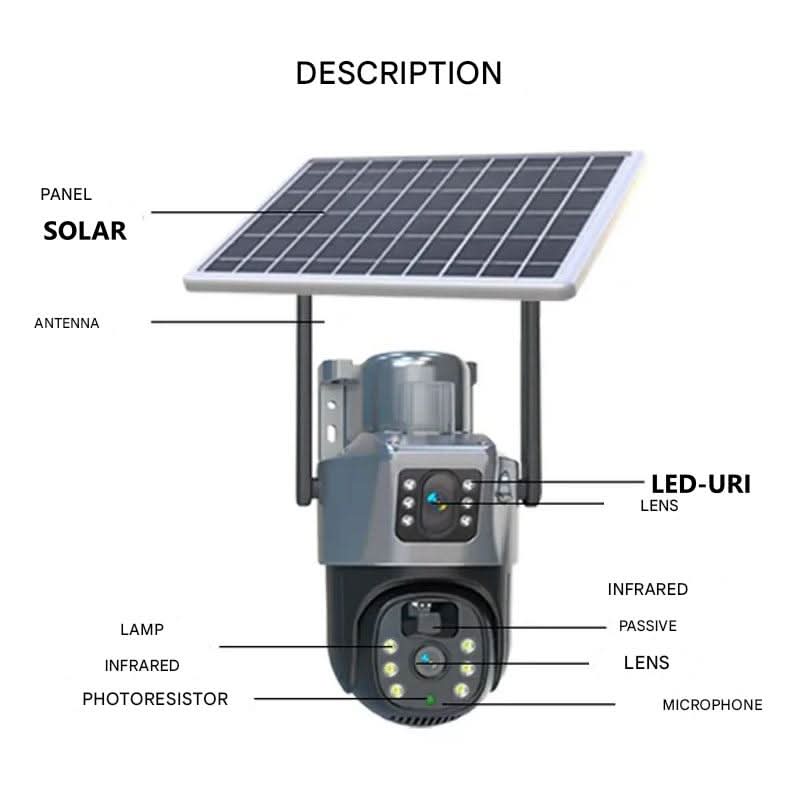 DualGuard Solar 4K – Draadloze bewakingscamera met zonnepaneel & 360° app-bediening