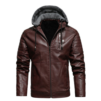 Hooded Leather Jacket