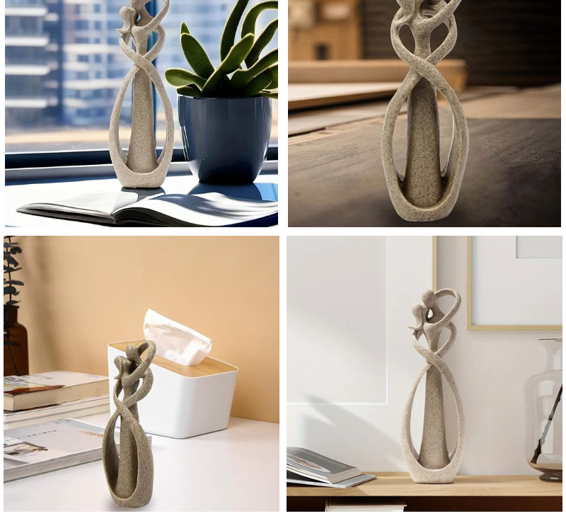 Abstract Liefdesbeeld van Zandsteen – Decoratief Sculptuur voor Interieur | Restfield