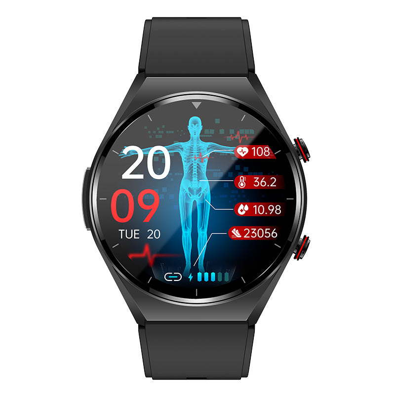 One-Click Bloedglucose|Bloedglucose Bloeddruk ECG|ECG HRV Hartslagmonitor Gezondheids Smartwatch