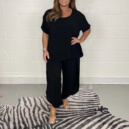 Sol Women's Casual Pants & Top Set — Effortless Two-Piece Outfit