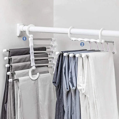 Platzsparender Kleiderbügel | Faltbarer 5-in-1 Kleiderbügel | PlatzWunder
