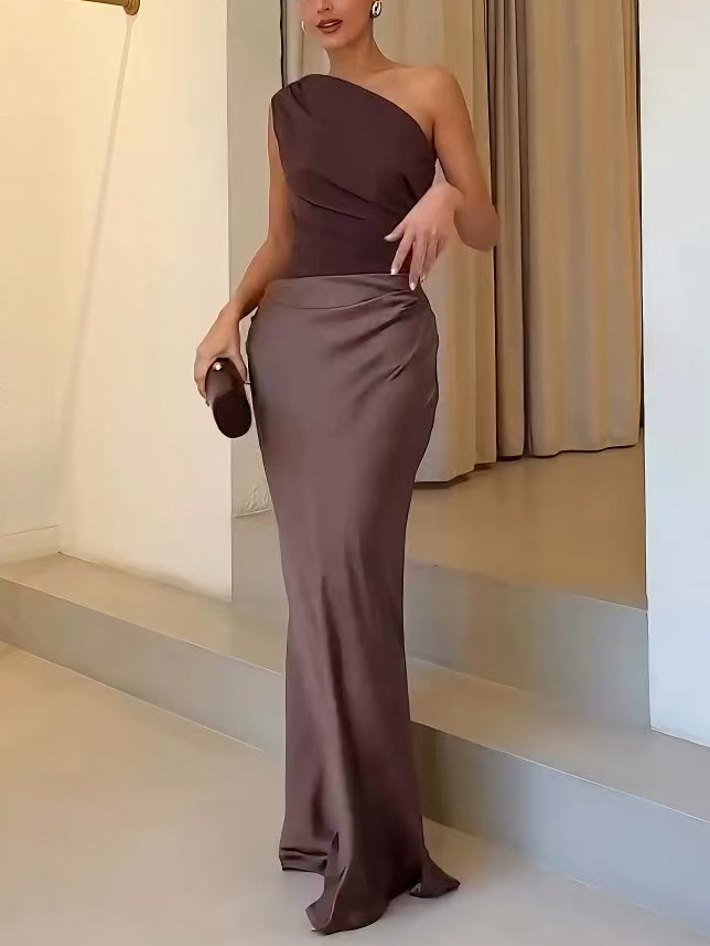 Damen Ein Schulter Abendkleid | Maxi