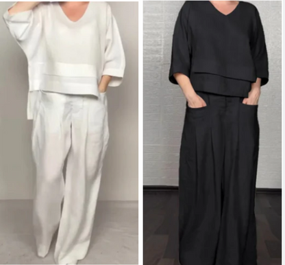 "Noa | Conjunto Minimalista Amplio de Dos Piezas" – Estilo y confort para el día a día✨