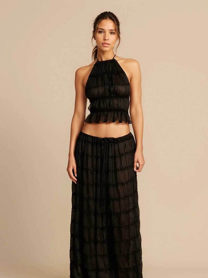 Greer - Boho Ruffle Two-Piece Summer Set