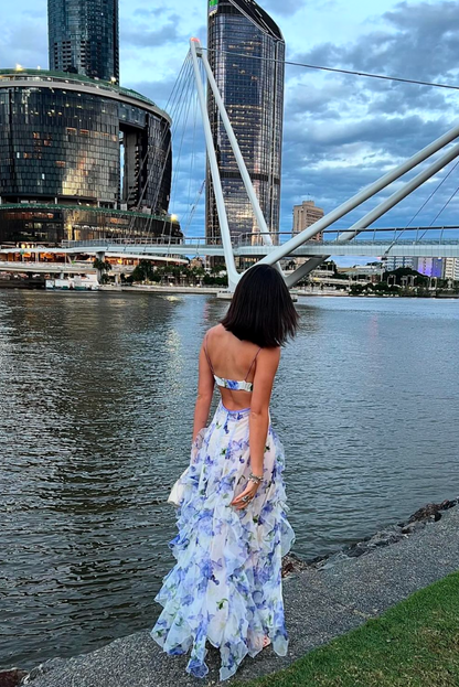 Women's Wedding Guest Lace Floral Maxi Dress for Garden Wedding