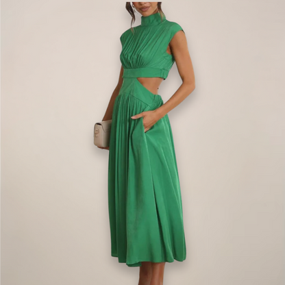 Averelle | Damska Letnia Elegancka Sukienka Maxi z Wycięciem w Talii