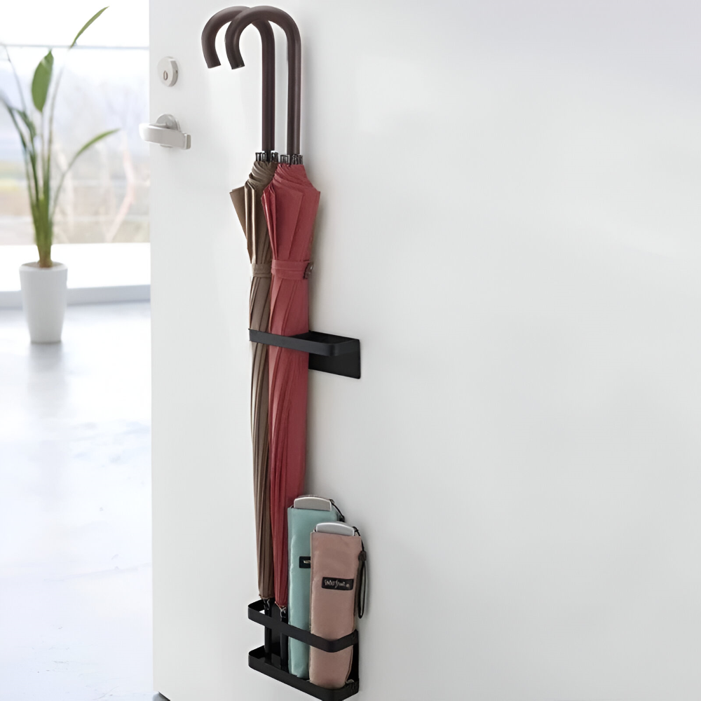Space-Saving Wall-Mounted Umbrella Organizer