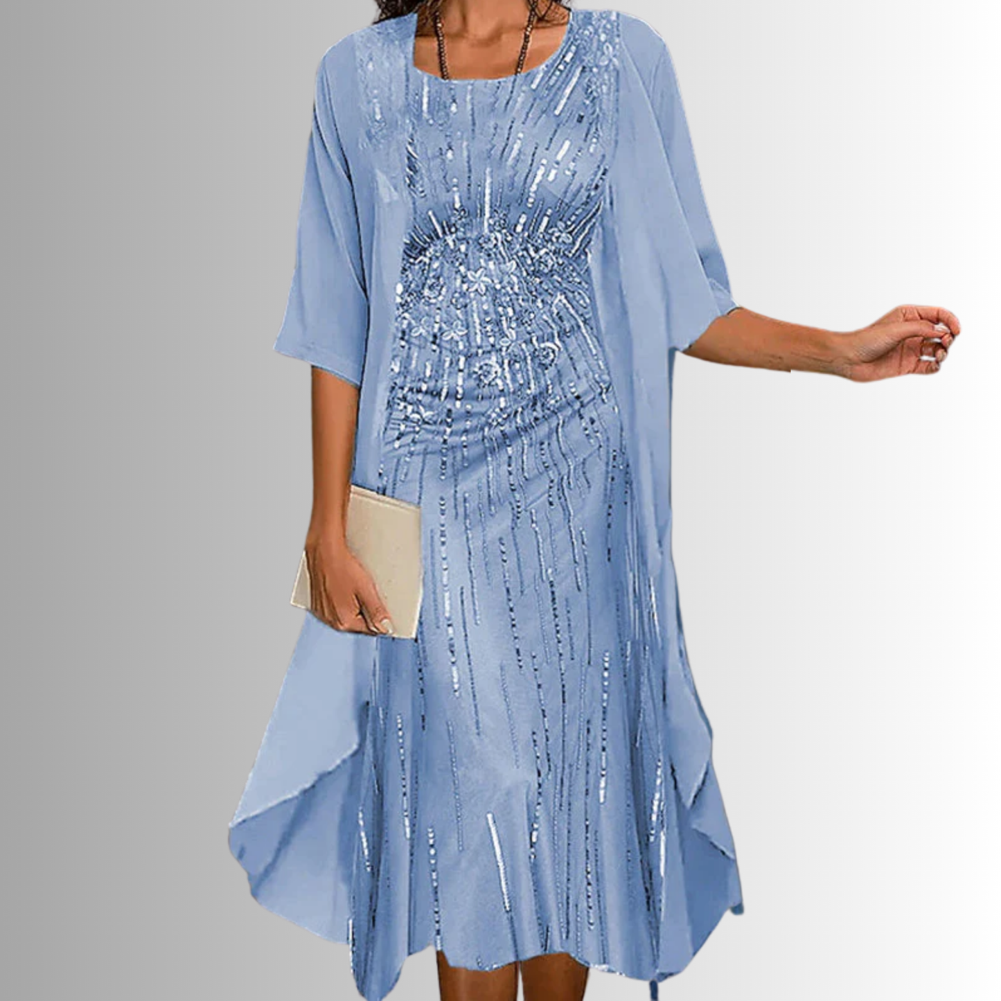 Envola - Damen Sommer Set Bluse Und Kleid Zweiteilig