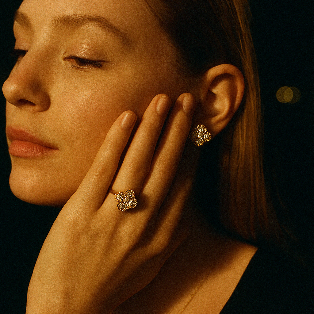 Elegant Clover-Shaped Ring - Waterproof & Hypoallergenic Design
