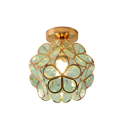 Elegant Flower Ceiling Light Fixture with Glittering Accents | Compact Design for Inviting Atmosphere 1