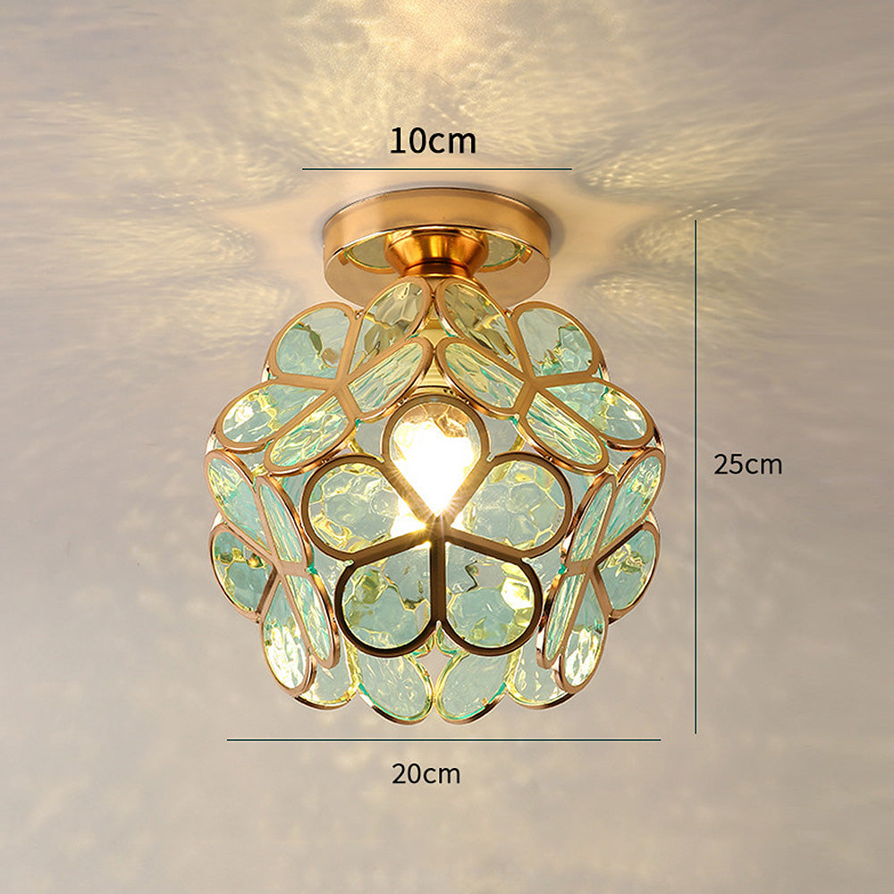 Elegant Flower Ceiling Light Fixture with Glittering Accents | Compact Design for Inviting Atmosphere 4