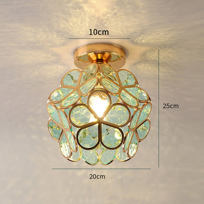 Elegant Flower Ceiling Light Fixture with Glittering Accents | Compact Design for Inviting Atmosphere 4