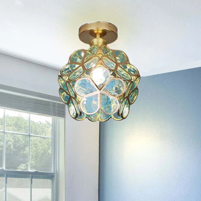 Elegant Flower Ceiling Light Fixture with Glittering Accents | Compact Design for Inviting Atmosphere 5