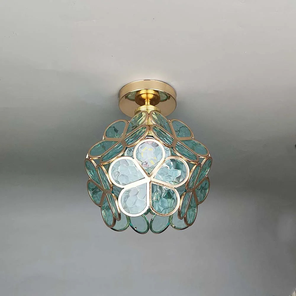 Elegant Flower Ceiling Light Fixture with Glittering Accents | Compact Design for Inviting Atmosphere 6