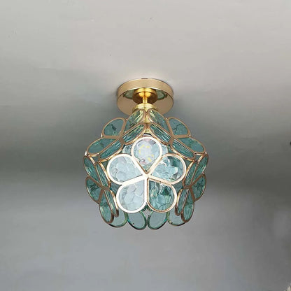 Elegant Flower Ceiling Light Fixture with Glittering Accents | Compact Design for Inviting Atmosphere 6